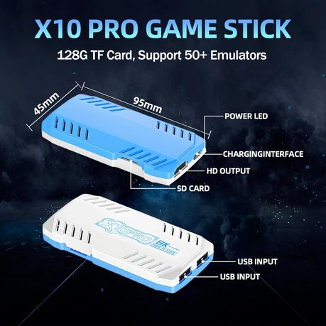 Retro Gaming Console 128GB-Game Stick Built in 50000+ Games & 50+ Emulators