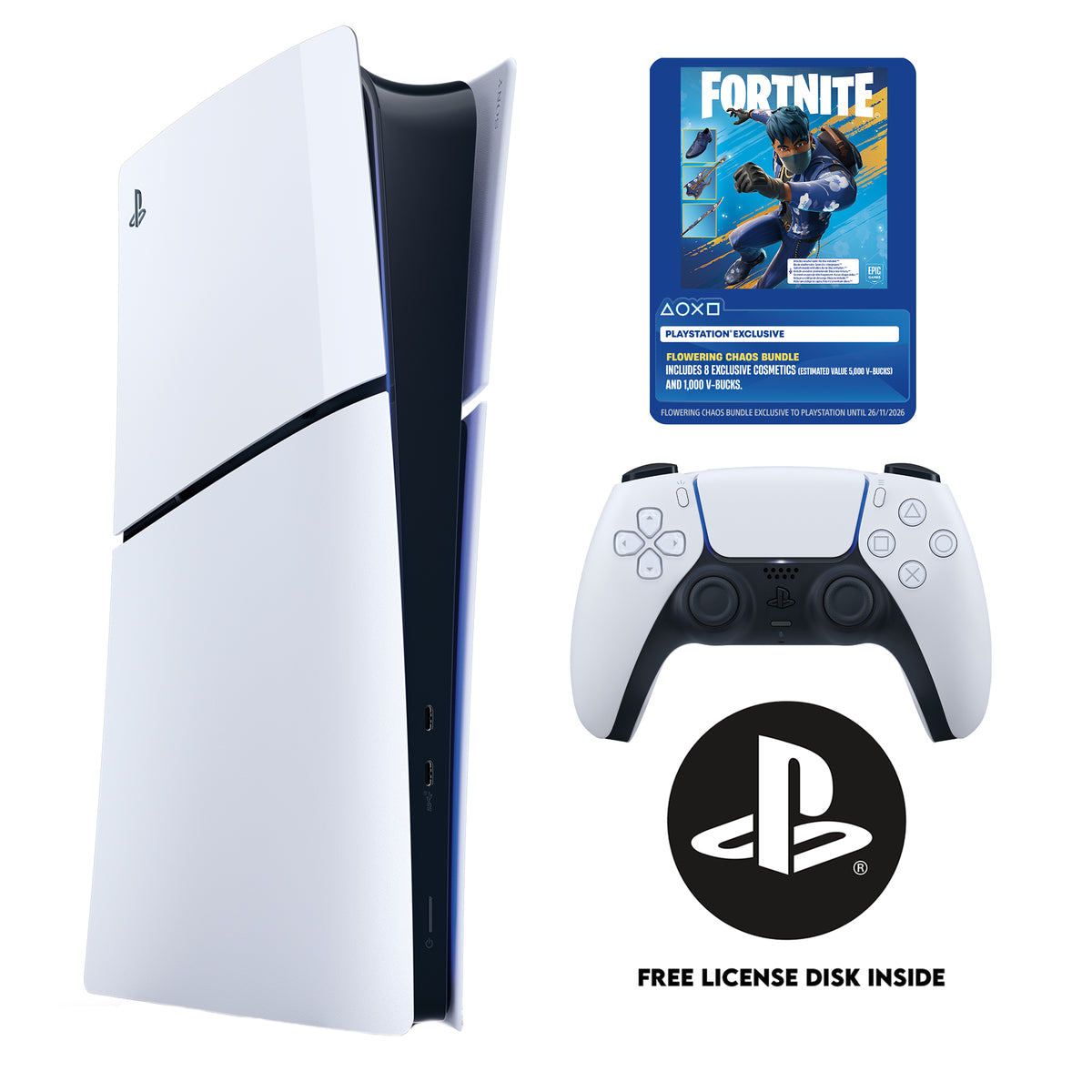 PS5 Playstation 5 Digital (E) + Fortnite Voucher + Ps S